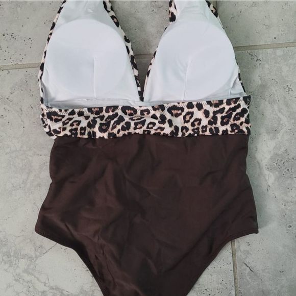 Brown leopard deep v-neck backless women boutique fashion monokini Brazilian sty - Picture 9 of 9